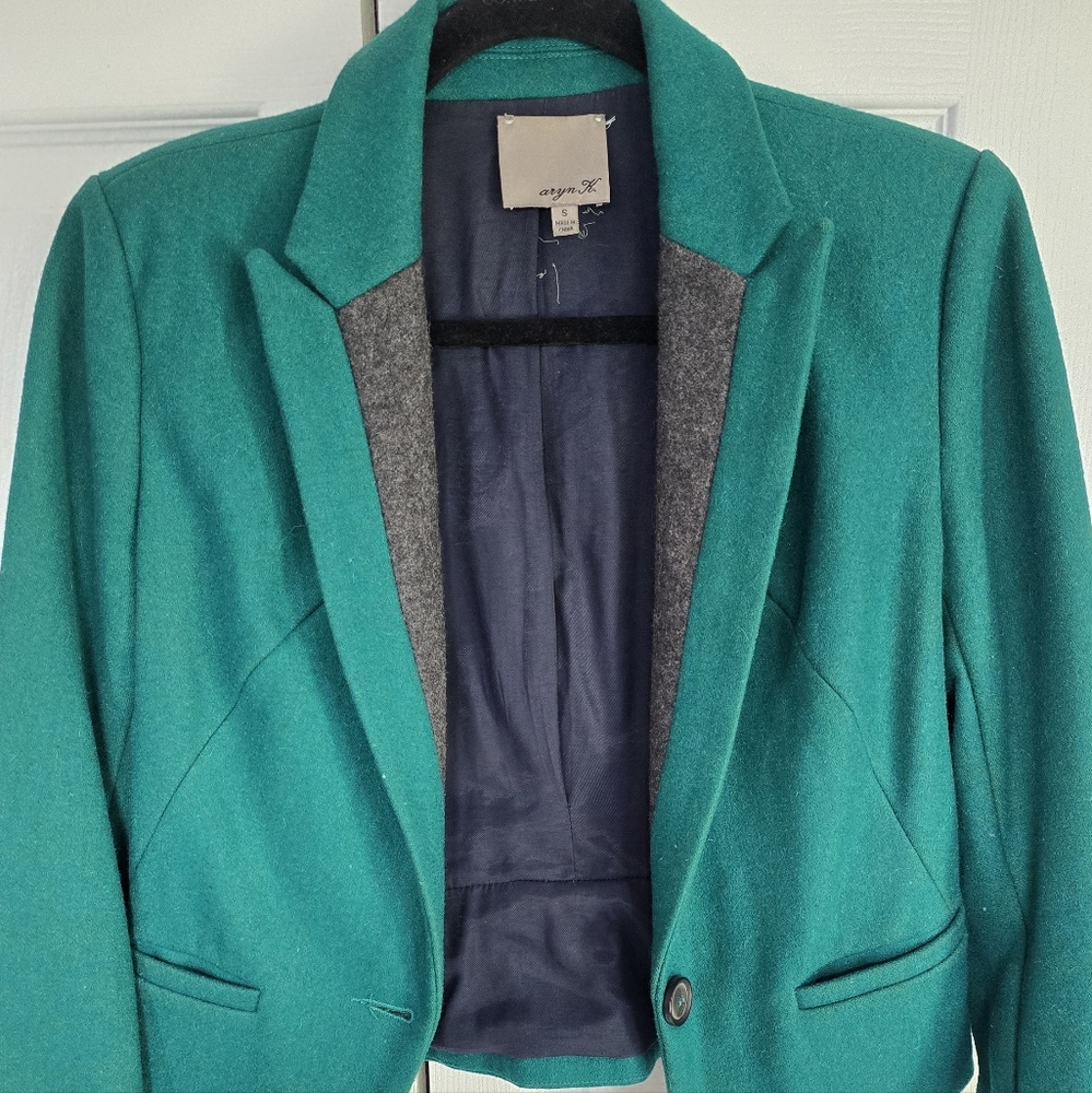 Aryn K Teal and Charcoal Blazer